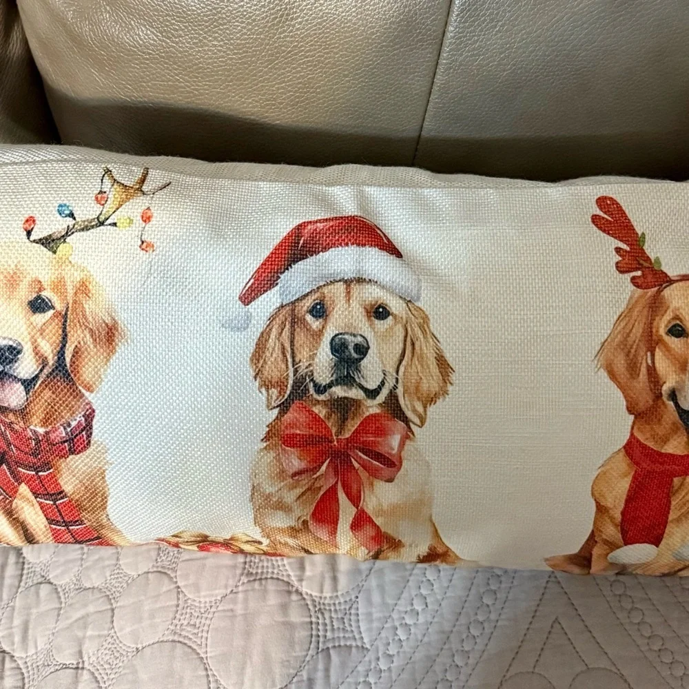 Christmas Labrador Decorations Doggy Holiday Decorative Throw Pillows